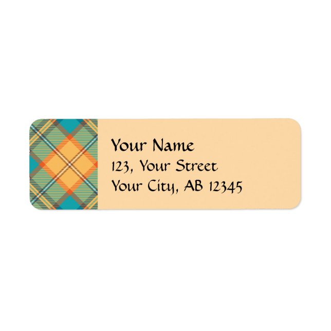 Etiqueta Rótulo do Kingfisher Tartan (Frente)