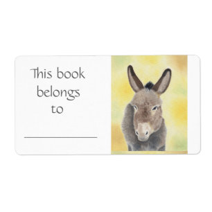 Etiqueta Rótulo do livro Donkey