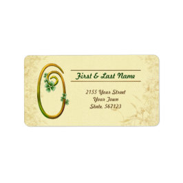 Etiqueta Rótulo do Monograma 0 Dourado irlandês