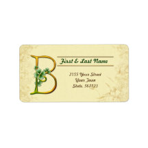 Rótulo do Monograma B irlandês Dourado