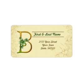 Etiqueta Rótulo do Monograma B irlandês Dourado