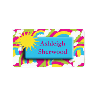 Etiqueta Rótulo do nome do Rainbow Sun