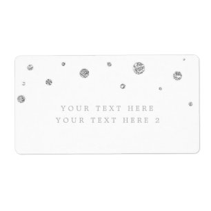 Etiqueta Rótulo do Pacote de Pontos Modernos de White & Sil