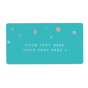 Etiqueta Rótulo do Pacote de Pontos Modernos Turquesa e Pra