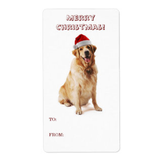 Etiqueta Rótulo do presente do cão papai noel