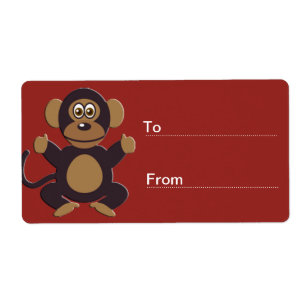 Etiqueta Rótulo do Presente do Macaco