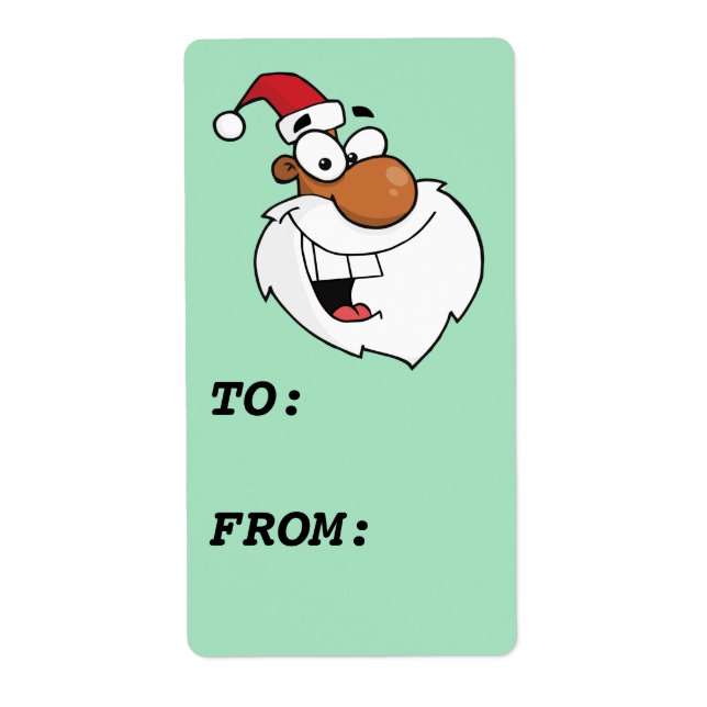 Etiqueta Rótulo do Presente do Papai Noel Negra (Frente)