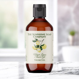 Etiqueta Rótulo do produto da bath e do corpo - limão - ret