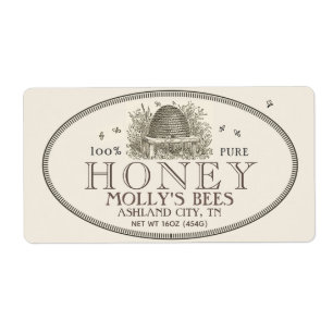 Etiqueta Rótulo do produto Skep da Honey Vintage (horizonta