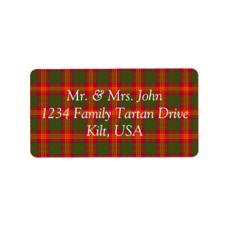 Etiqueta Rótulo do Tartan do Burns
