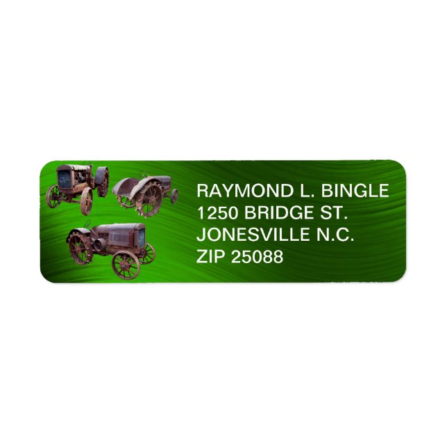 ETIQUETA RÓTULO DO VELHO TRATOR - DEVOLVER ENDEREÇO (Frente)