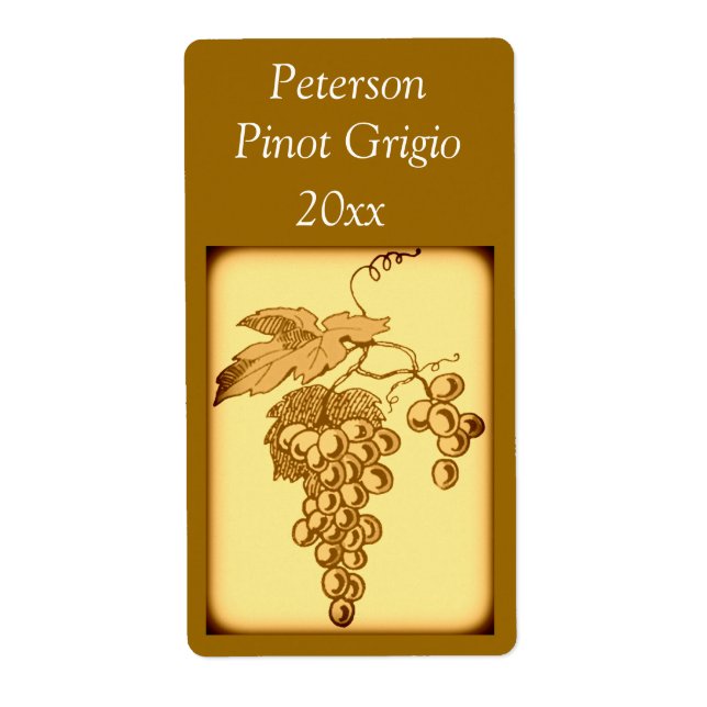 Etiqueta Rótulo do Vinho das Uvas (Frente)