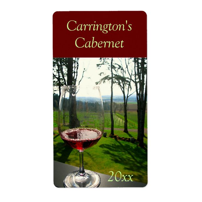 Etiqueta Rótulo do Vinho de Vidro (Frente)