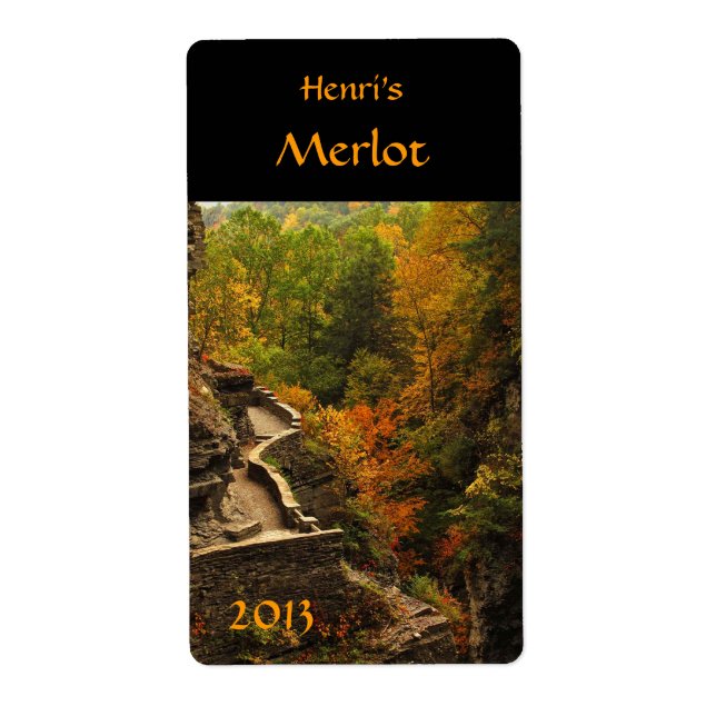 Etiqueta Rótulo do Vinho do outono magnífico (Frente)