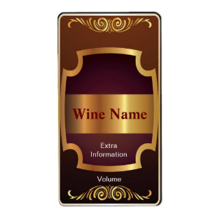 Etiqueta Rótulo do Vinho Vermelho da Prateleira Superior