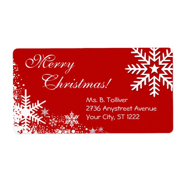 Etiqueta Rótulo dos flocos de neve do inverno (Frente)