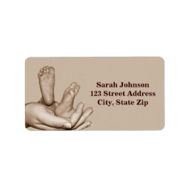 Etiqueta Rótulo dos pés do bebê