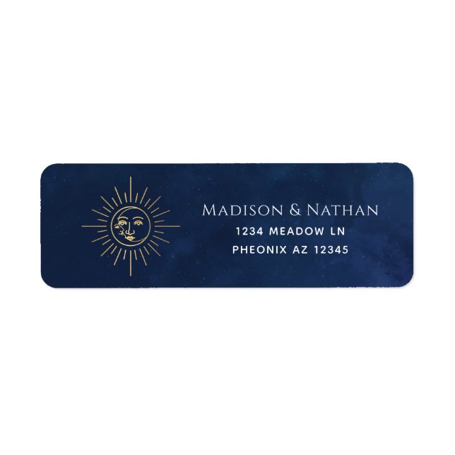 Etiqueta Rótulo Dourado Sun e Moon Tarot (Frente)