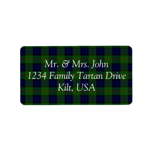 Etiqueta Rótulo Dundas Tartan (Frente)