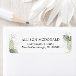 Etiqueta Rótulo Eucalyptus Foliage Dourado verde