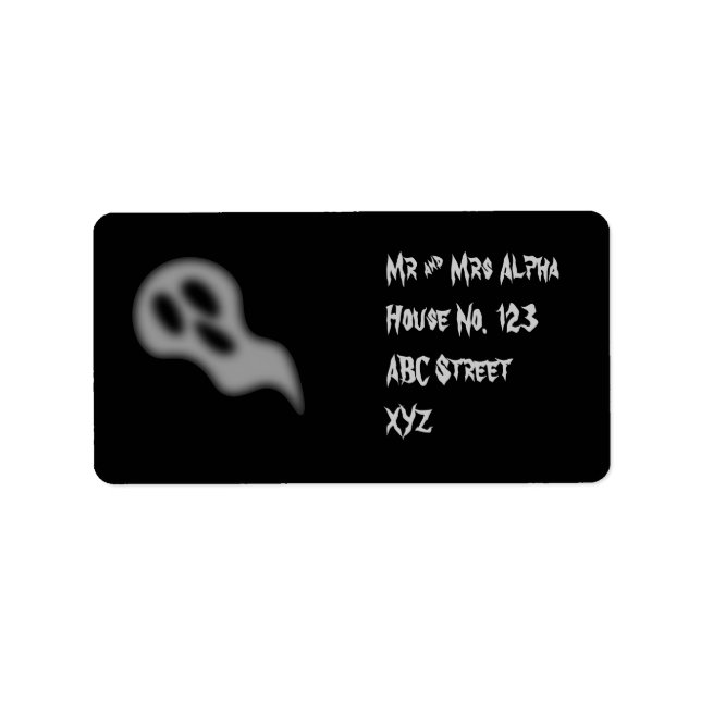 Etiqueta Rótulo Fantasma do Halloween (Frente)