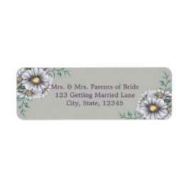 Etiqueta Rótulo Flores de Aquarela Roxo