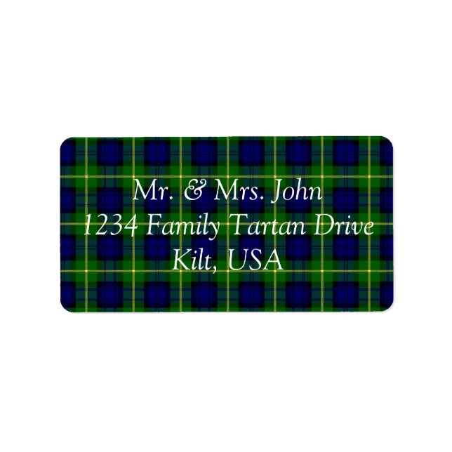 Etiqueta Rótulo Gordon Tartan (Frente)