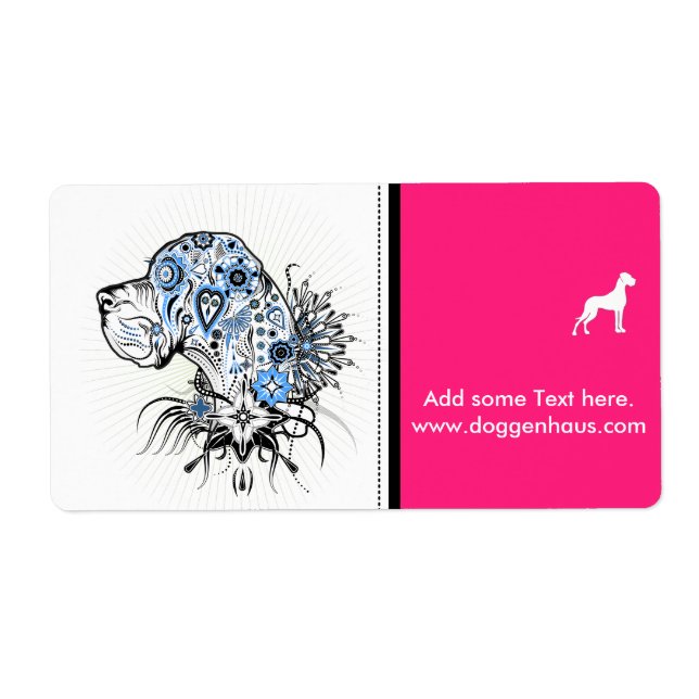 Etiqueta rótulo Great Dane (Frente)