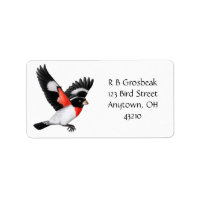 Rótulo Grosbeak quebrado com Rosa personalizável
