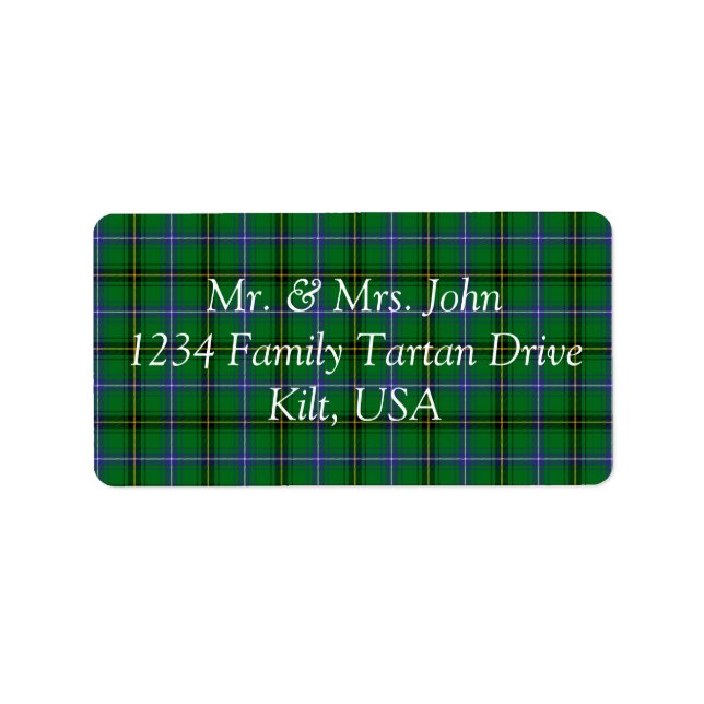 Etiqueta Rótulo Henderson Tartan (Frente)