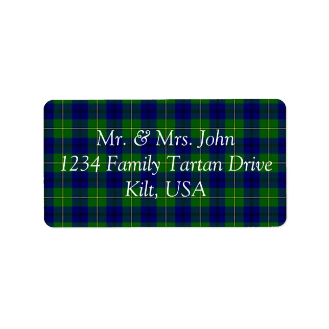 Etiqueta Rótulo Johnston Tartan (Frente)