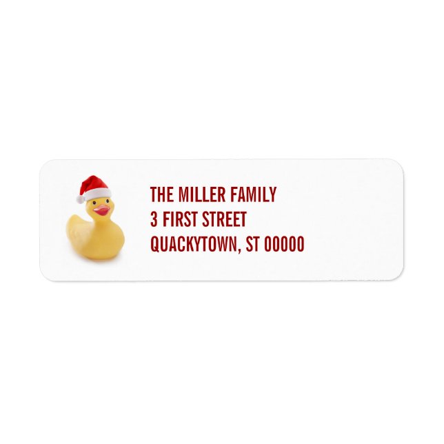 Etiqueta Rótulo Kitsch do papai noel Ducky (Frente)