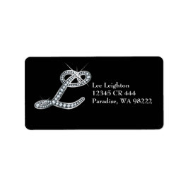 Etiqueta Rótulo L Script "Diamond Bling"