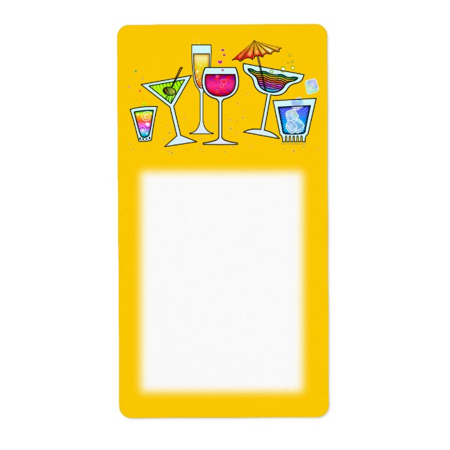 ETIQUETA RÓTULO MÉDIO DE VIDRAÇAS DE COCKTAIL (Frente)