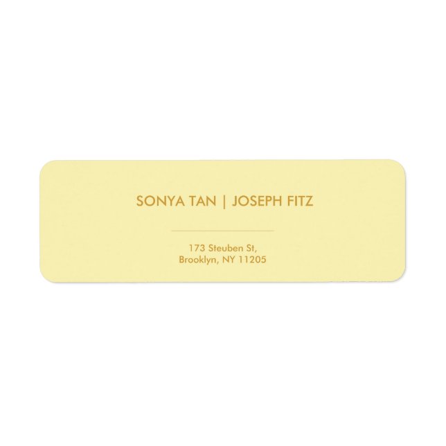 Etiqueta Rótulo Mínimo Elegante de Retorno de Casamento Mod (Frente)