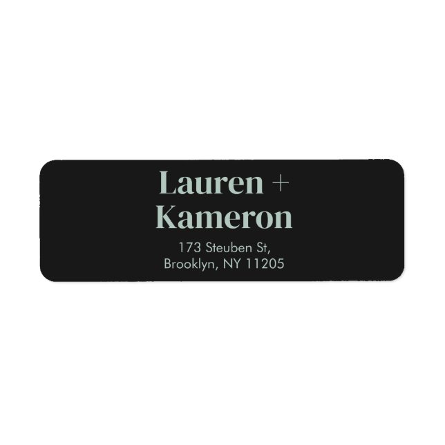 Etiqueta Rótulo Mínimo Elegante de Retorno de Casamento Mod (Frente)