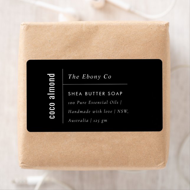 Etiqueta Rótulo Mínimo Elegante Preto e Branco (Insitu)