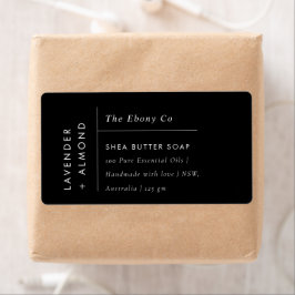 Etiqueta Rótulo Mínimo Elegante Preto e Branco