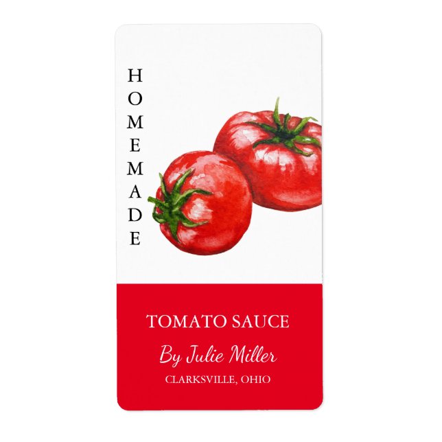 Etiqueta Rótulo moderno de molho de tomate caseiro (Frente)