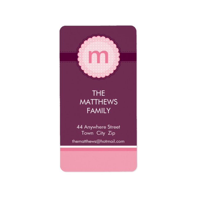 Etiqueta RÓTULO: monograma2 1P (Frente)