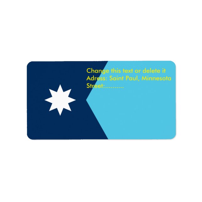 Etiqueta Rótulo Personalizado com a Bandeira de Minnesota,  (Frente)