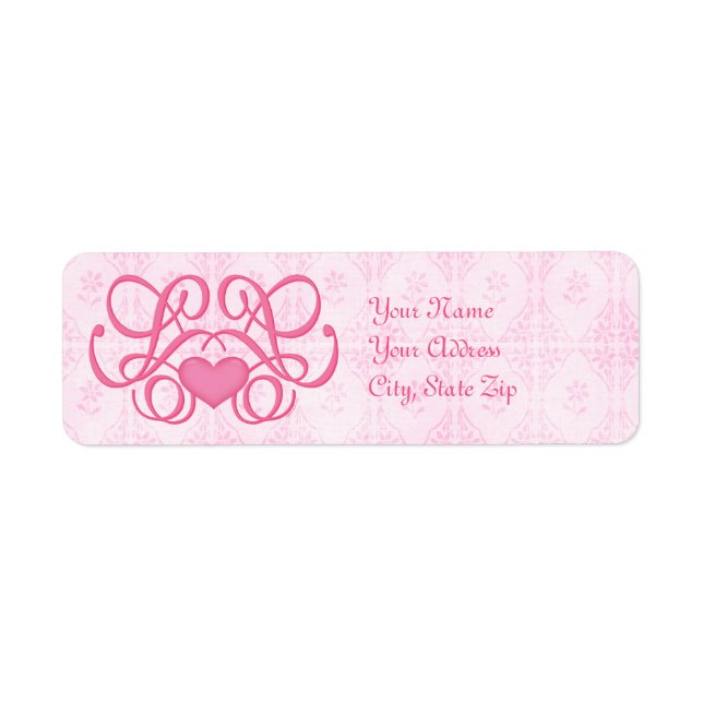 Etiqueta Rótulo Personalizado do Coração Decorativo (Frente)
