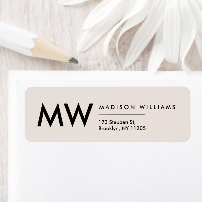 Etiqueta Rótulo profissional de monograma moderno mínimo (Insitu)