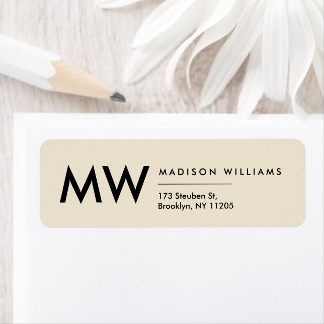 Etiqueta Rótulo profissional de monograma moderno mínimo (Insitu)