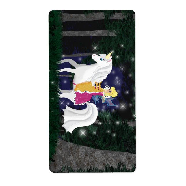 Etiqueta Rótulo Rainha Faery e Floresta Unicórn (Frente)