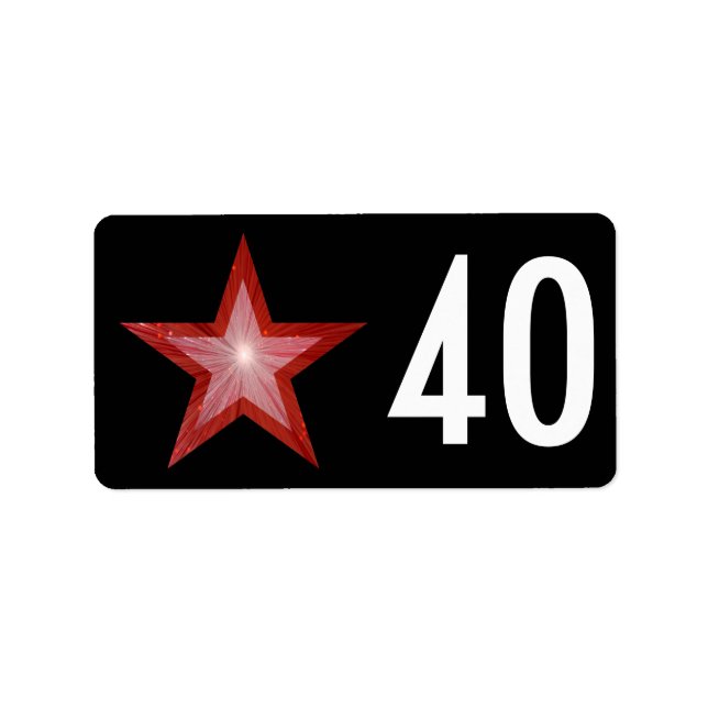 Etiqueta Rótulo Red Star '40' preto (Frente)