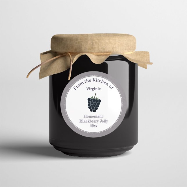 Etiqueta Rótulo Rustic Blackberry (Rustic Blackberry Jelly Label Sticker)