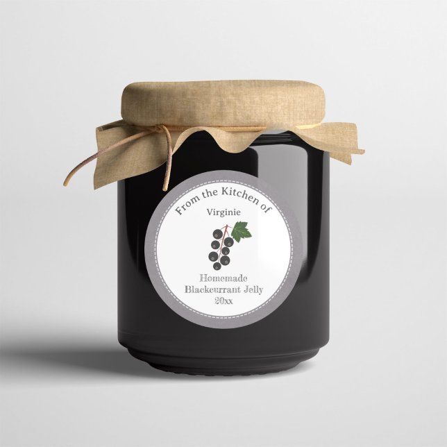 Etiqueta Rótulo Rustic Blackcurrant (Rustic Blackcurrant Jelly Label Sticker)