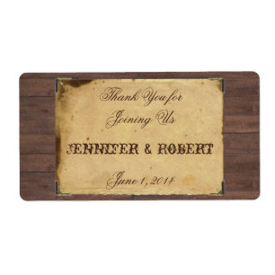 Etiqueta Rótulo Rustic Cowboy Hats Casamento Água Garrafa