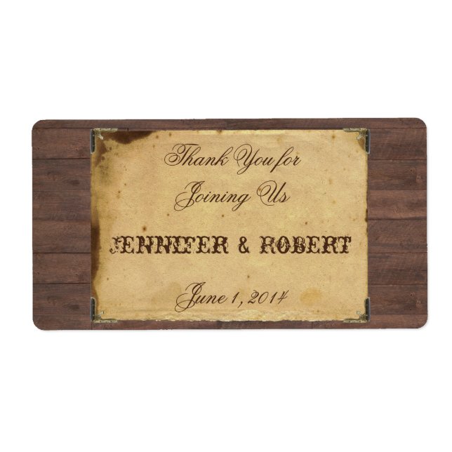 Etiqueta Rótulo Rustic Cowboy Hats Casamento Água Garrafa (Frente)